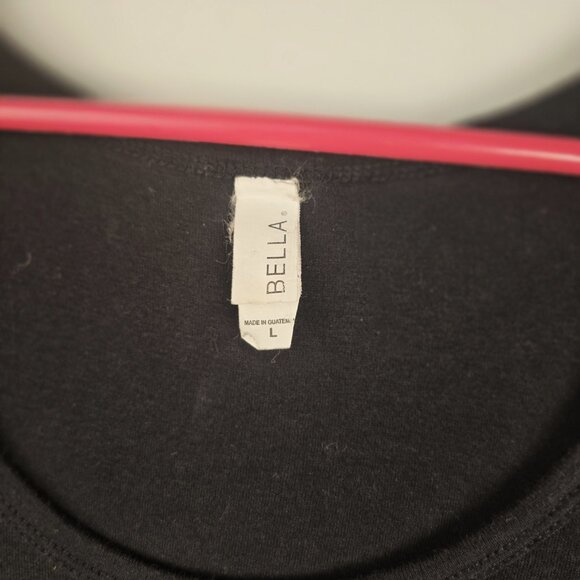 Bella Bartender Tank Top "Tip Size Matters" Womens Large Black & White Server - Picture 4 of 4